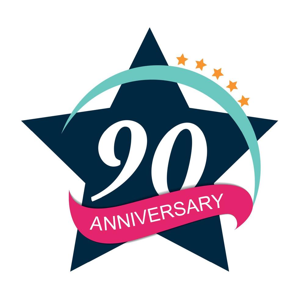 Template Logo 90 Anniversary Vector Illustration