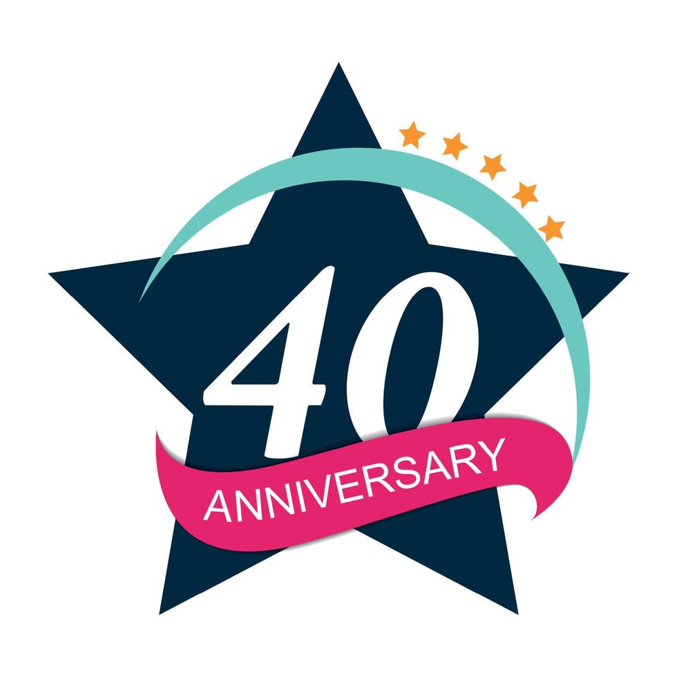 plantilla logo 40 aniversario vector illustration