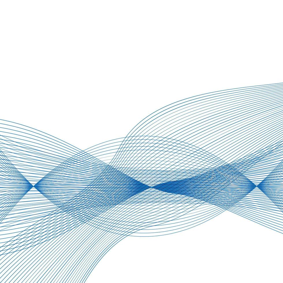Abstract Blue Wave Set on Transparent Background. Vector Illustration.