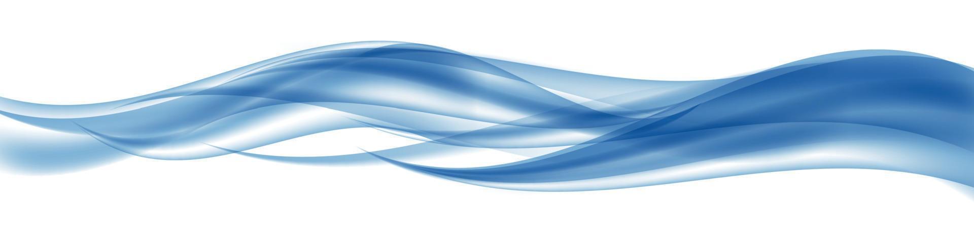 Abstract Blue Wave Set on Transparent  Background. Vector Illustration