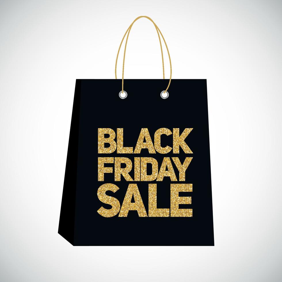 Black Friday Sale Label Bag Vector Illustration