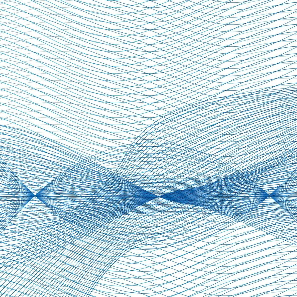 Abstract Blue Wave Set on Transparent Background. Vector Illustration.