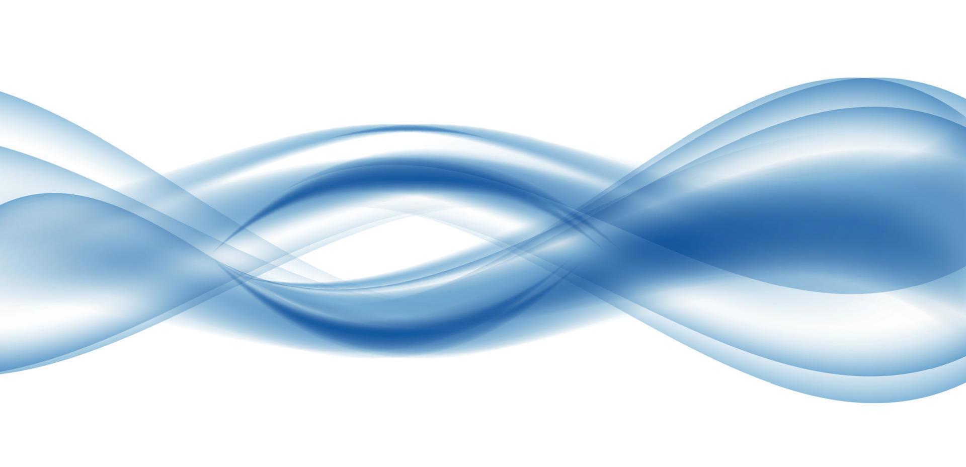 Abstract Blue Wave Set on Transparent  Background. Vector Illustration