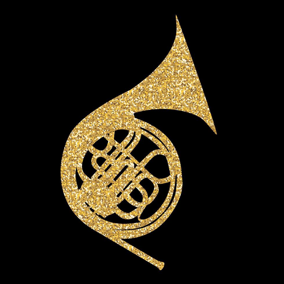 Musical Instrument Horn, which is Used in Symphony Orchestras and Brass Nands. Vector Illustration.