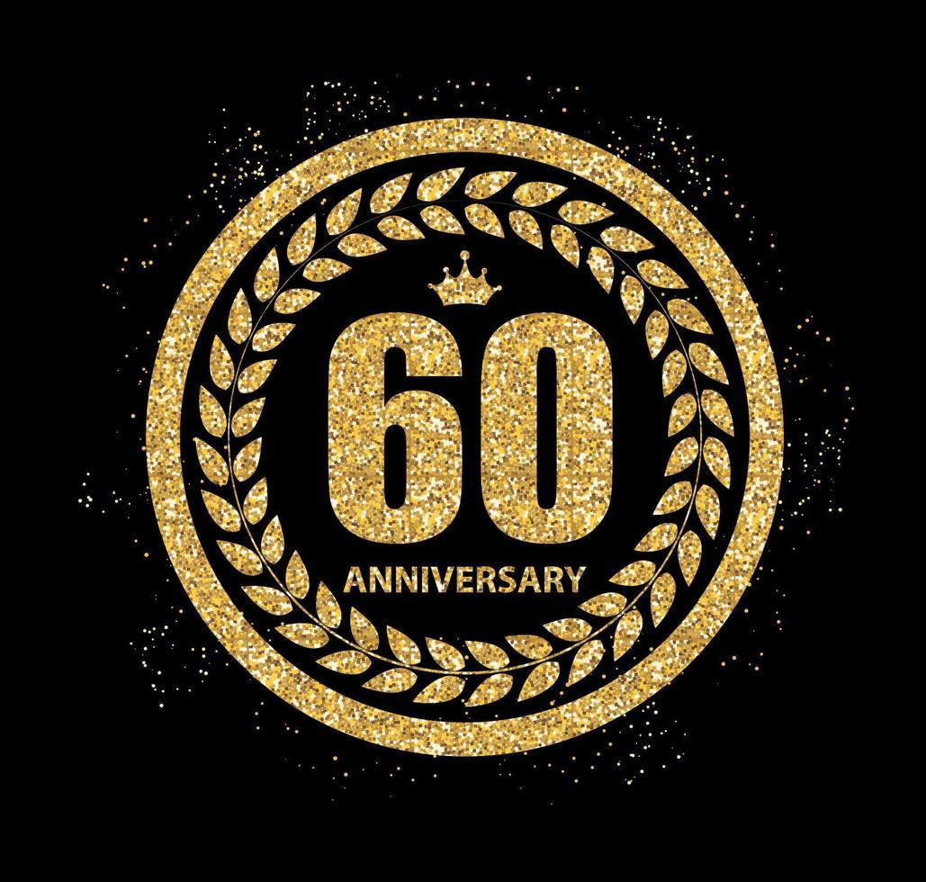 Template Logo 60 Years Anniversary Vector Illustration