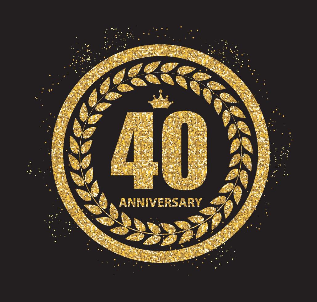 plantilla logo 40 años aniversario vector illustration