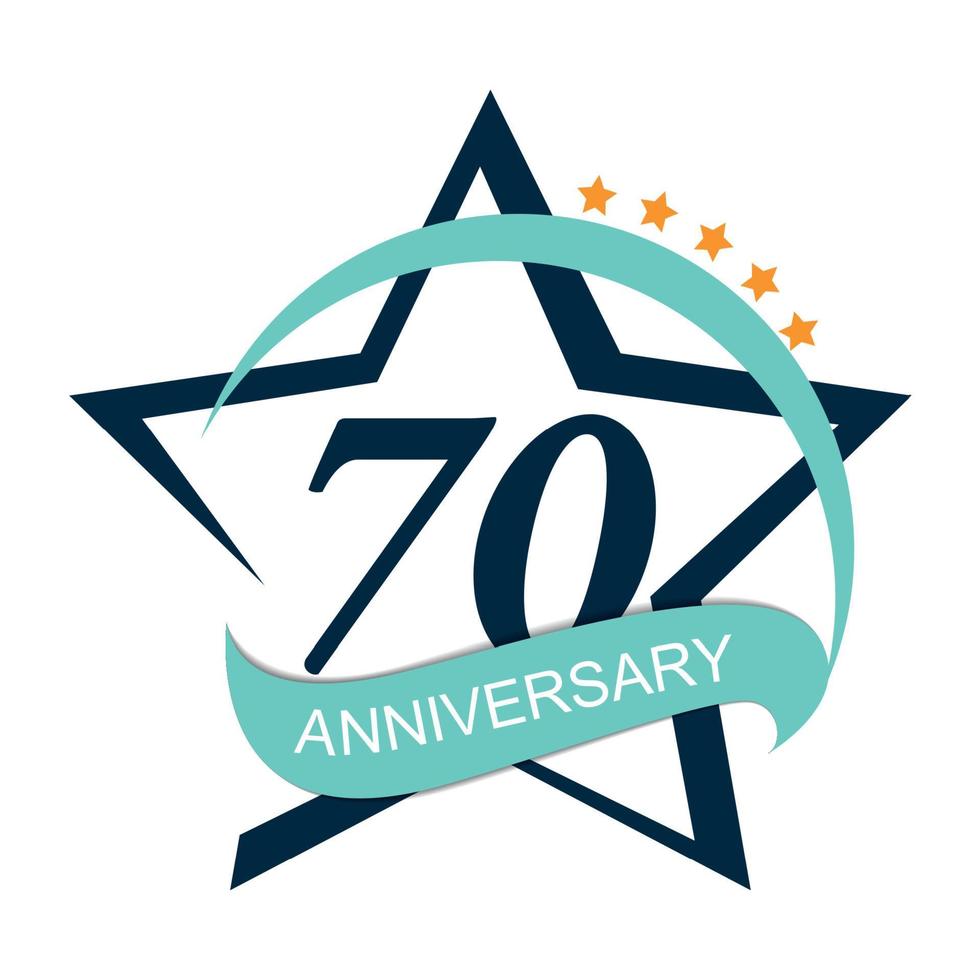 plantilla logo 70 aniversario vector illustration