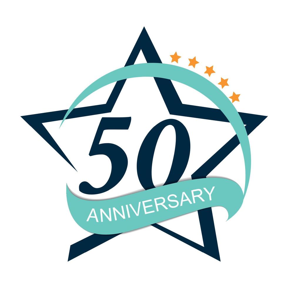 plantilla logo 50 aniversario vector illustration