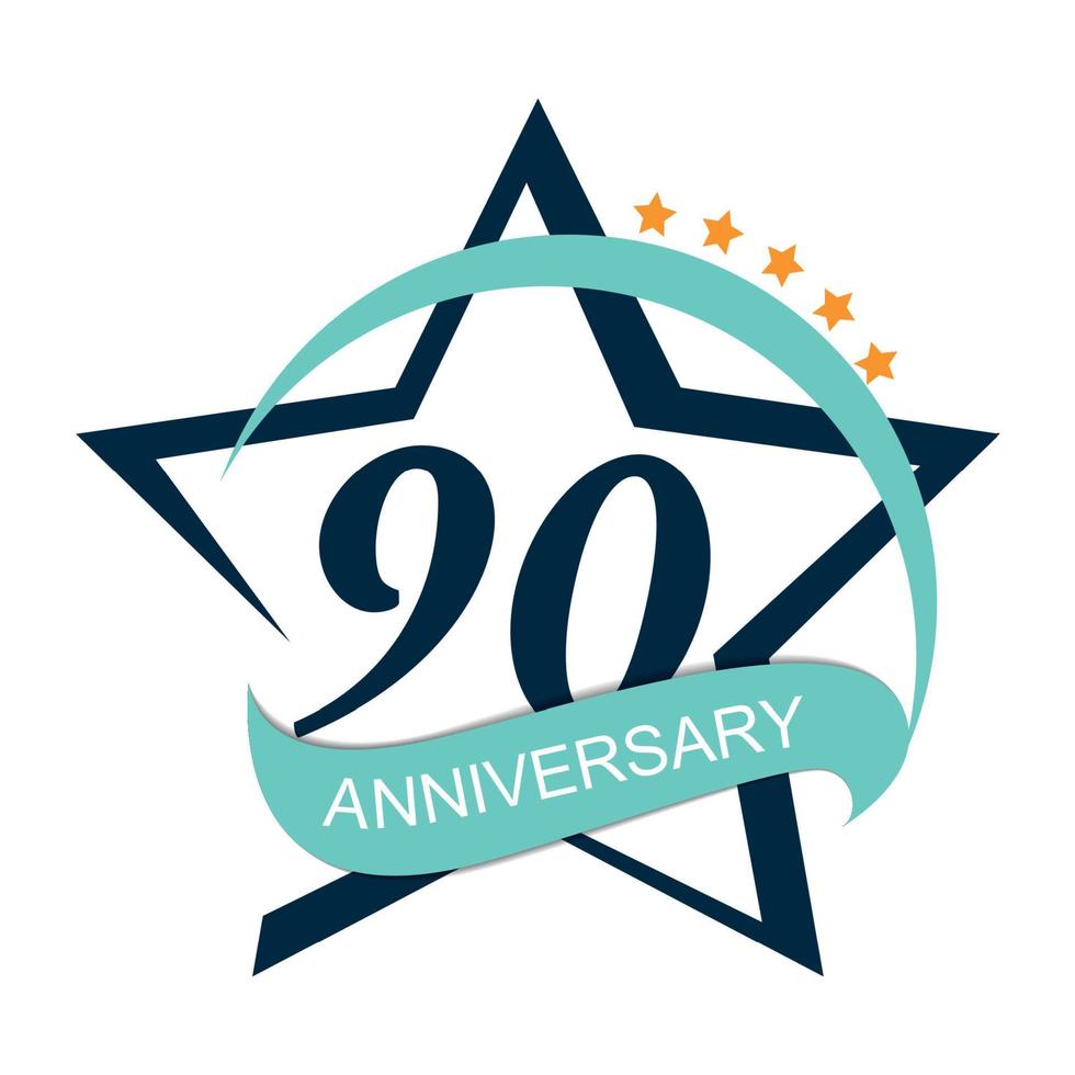 Template Logo 90 Anniversary Vector Illustration