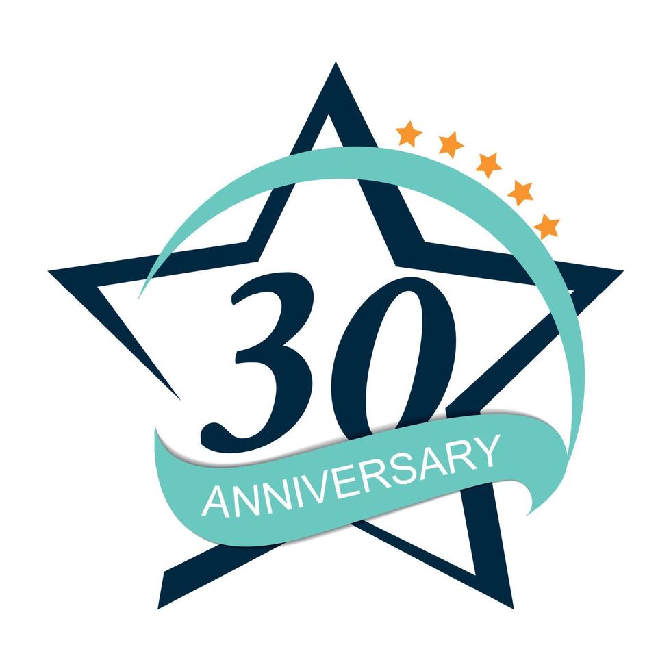 plantilla logo 30 aniversario ilustración vectorial vector