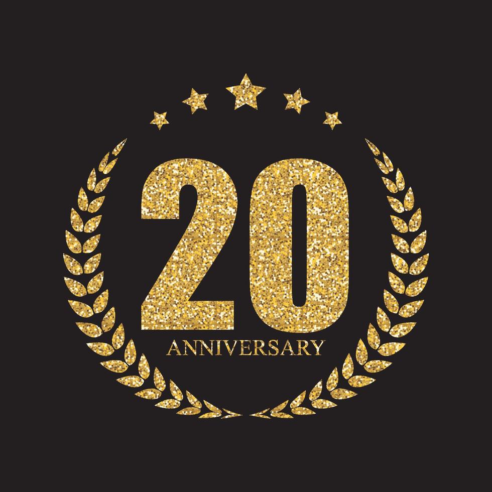 Template Logo 20 Years Anniversary Vector Illustration