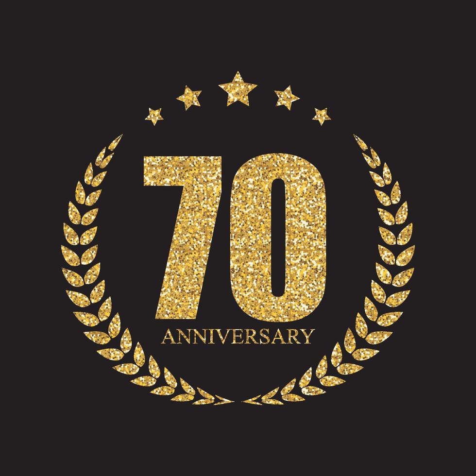 plantilla logo 70 años aniversario vector illustration