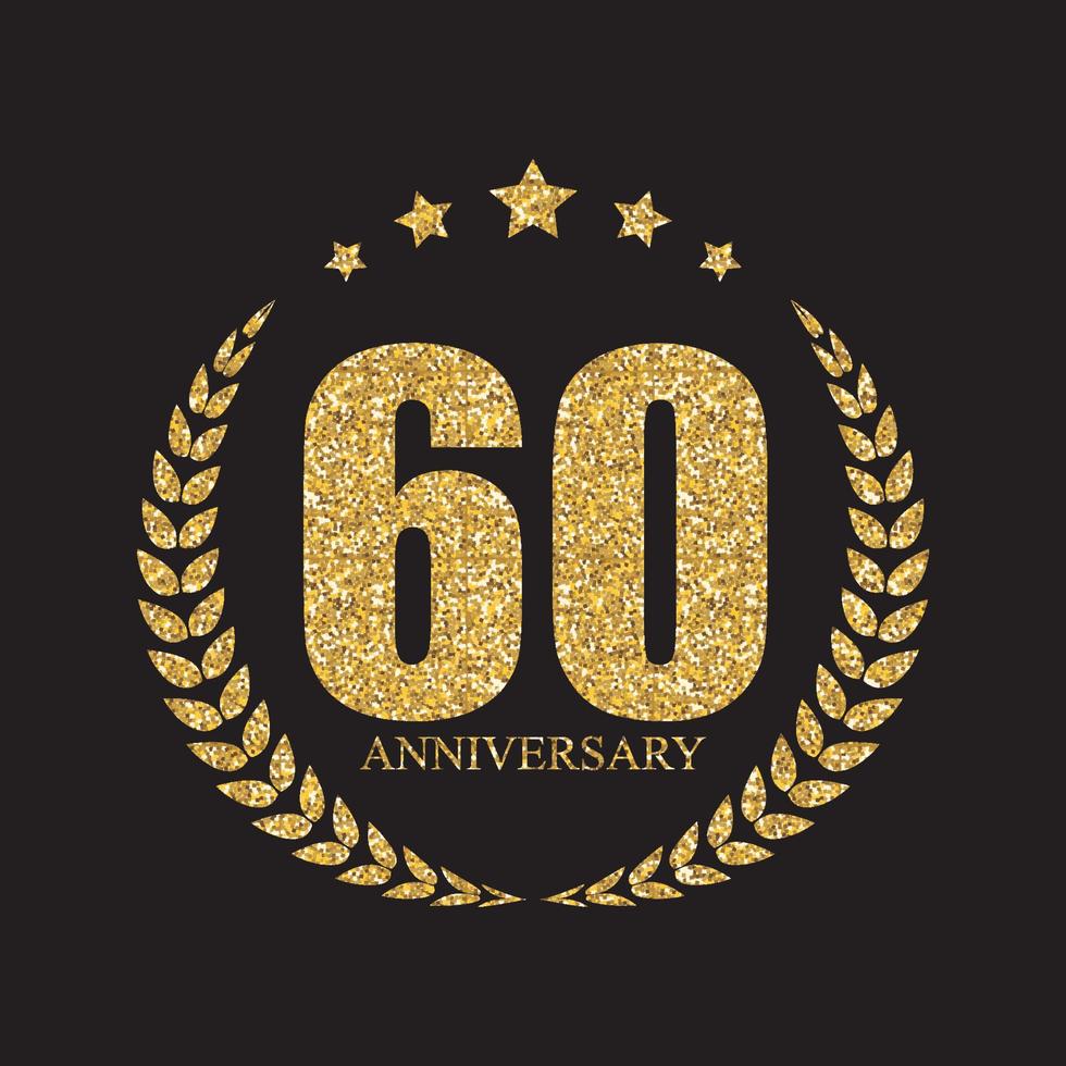 Template Logo 60 Years Anniversary Vector Illustration