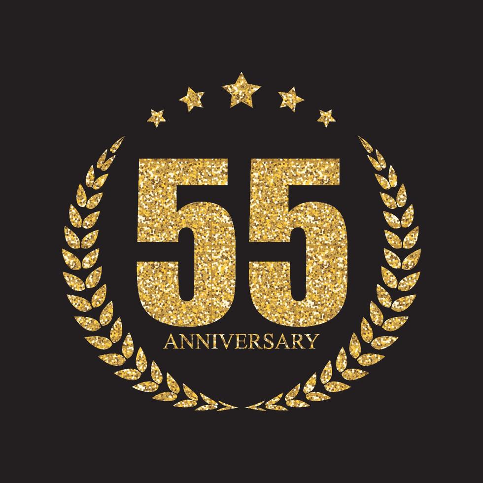 Template Logo 55 Years Anniversary Vector Illustration