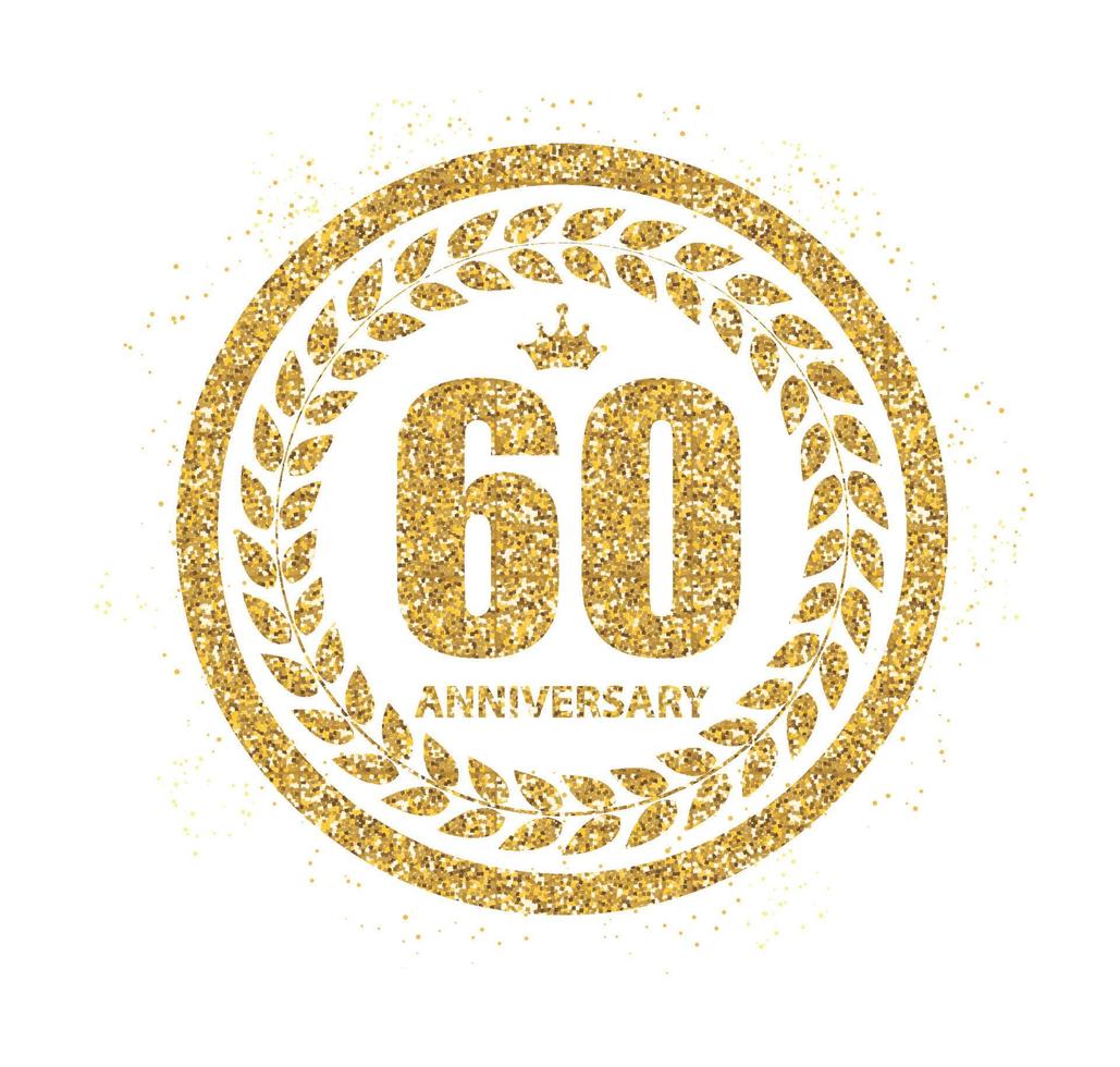 Template Logo 60 Years Anniversary Vector Illustration