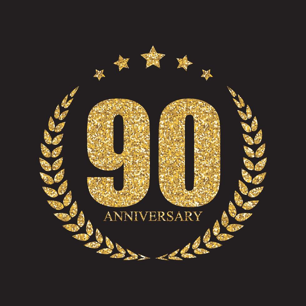 plantilla logo 90 años aniversario vector illustration