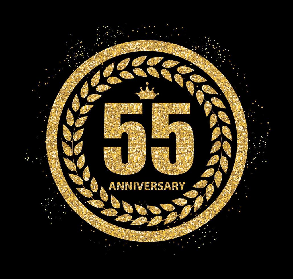 plantilla logo 55 años aniversario vector illustration