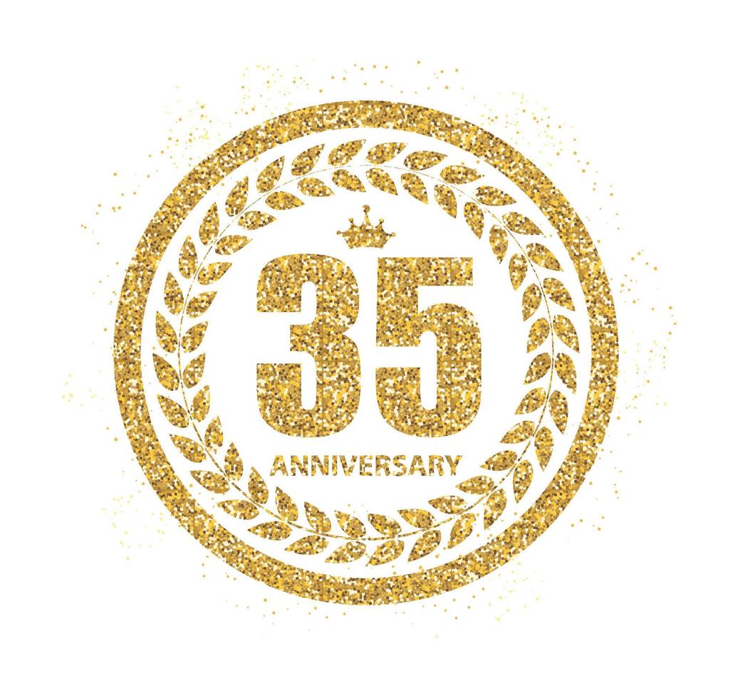 plantilla logo 35 años aniversario vector illustration