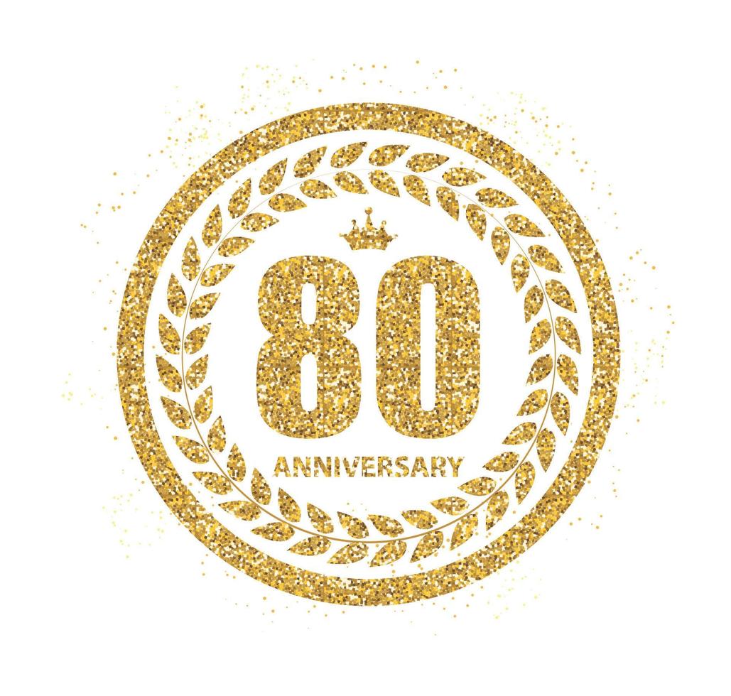 Template Logo 80 Years Anniversary Vector Illustration