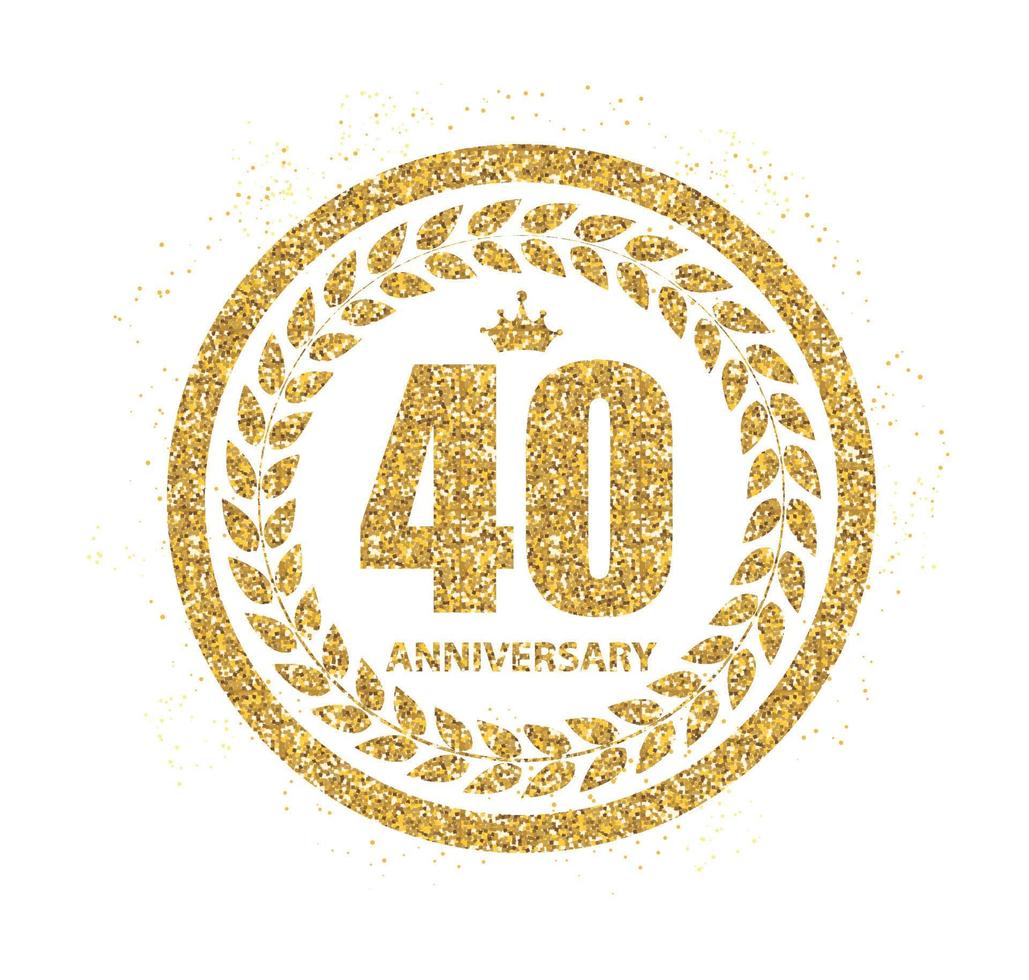 Template Logo 40 Years Anniversary Vector Illustration
