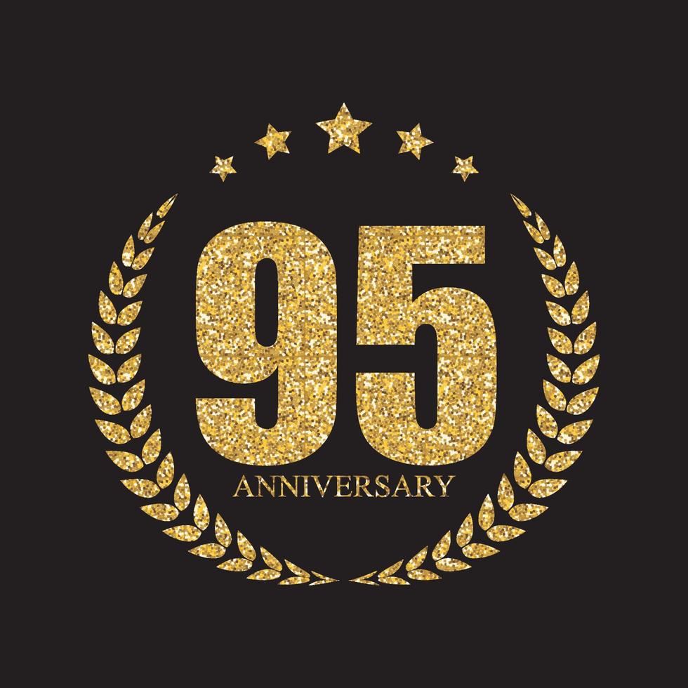 Template Logo 95 Years Anniversary Vector Illustration