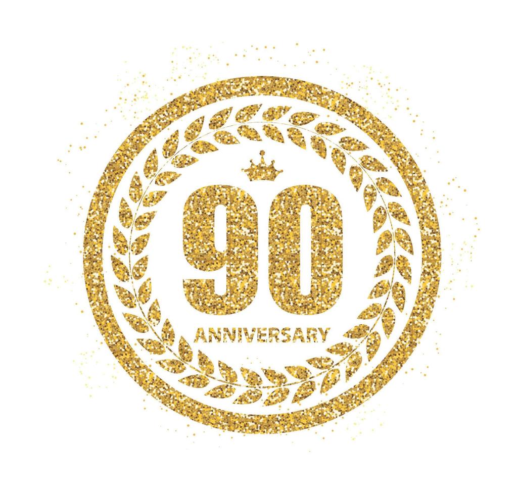 Template Logo 90 Years Anniversary Vector Illustration