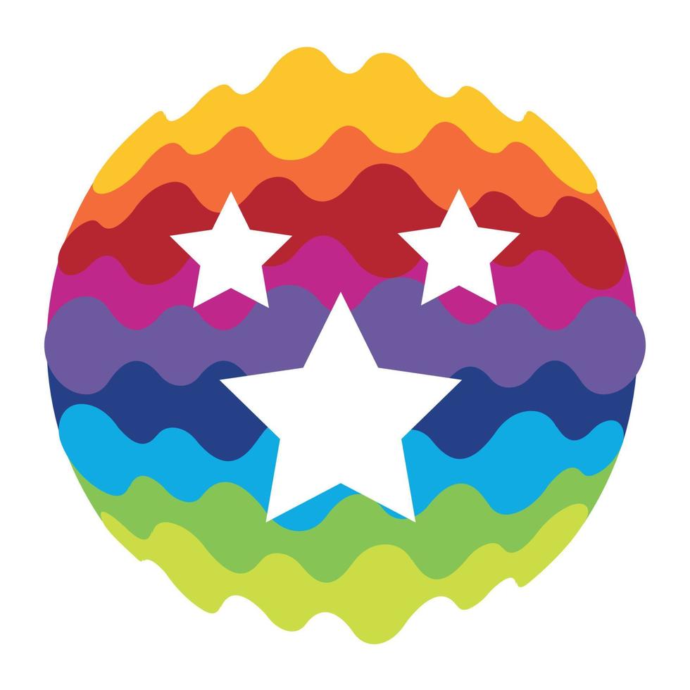 Favourites Rainbow Color Icon for Mobile Applications and Web Vector Illustration