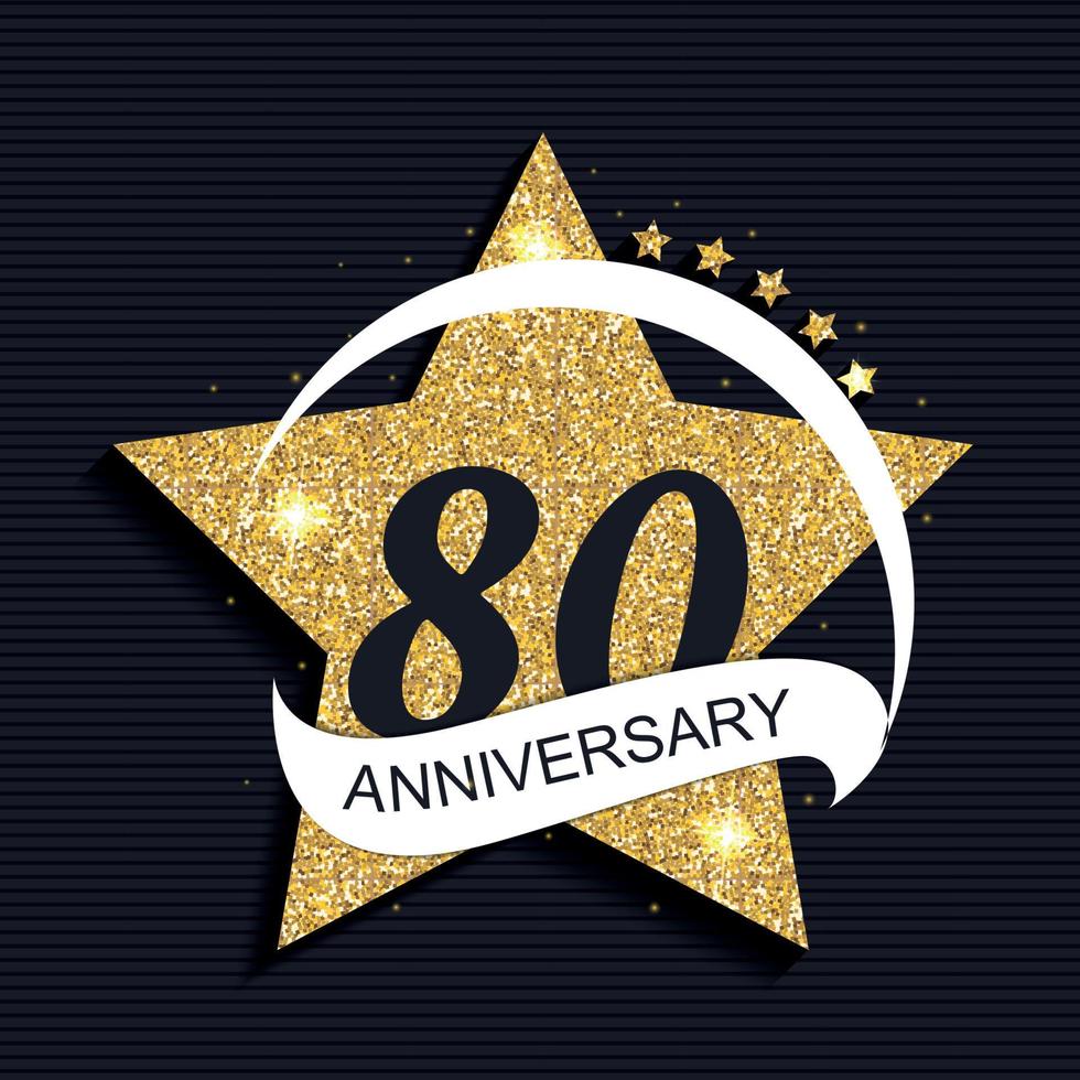 Template Logo 80 Anniversary Vector Illustration