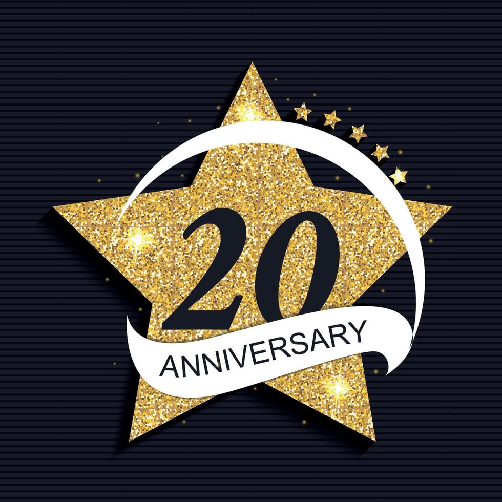 plantilla logo 20 aniversario vector illustration