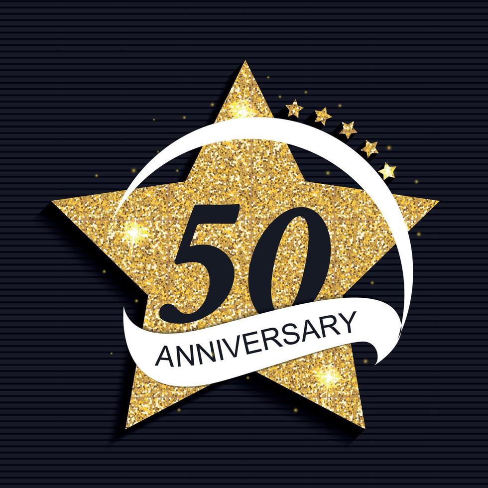 plantilla logo 50 aniversario vector illustration