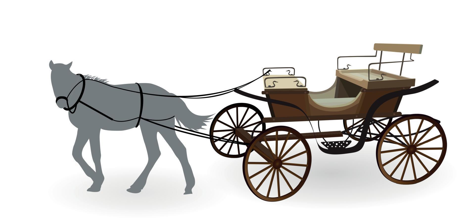 viejo carro para los caballos. aislado sobre fondo blanco. vector