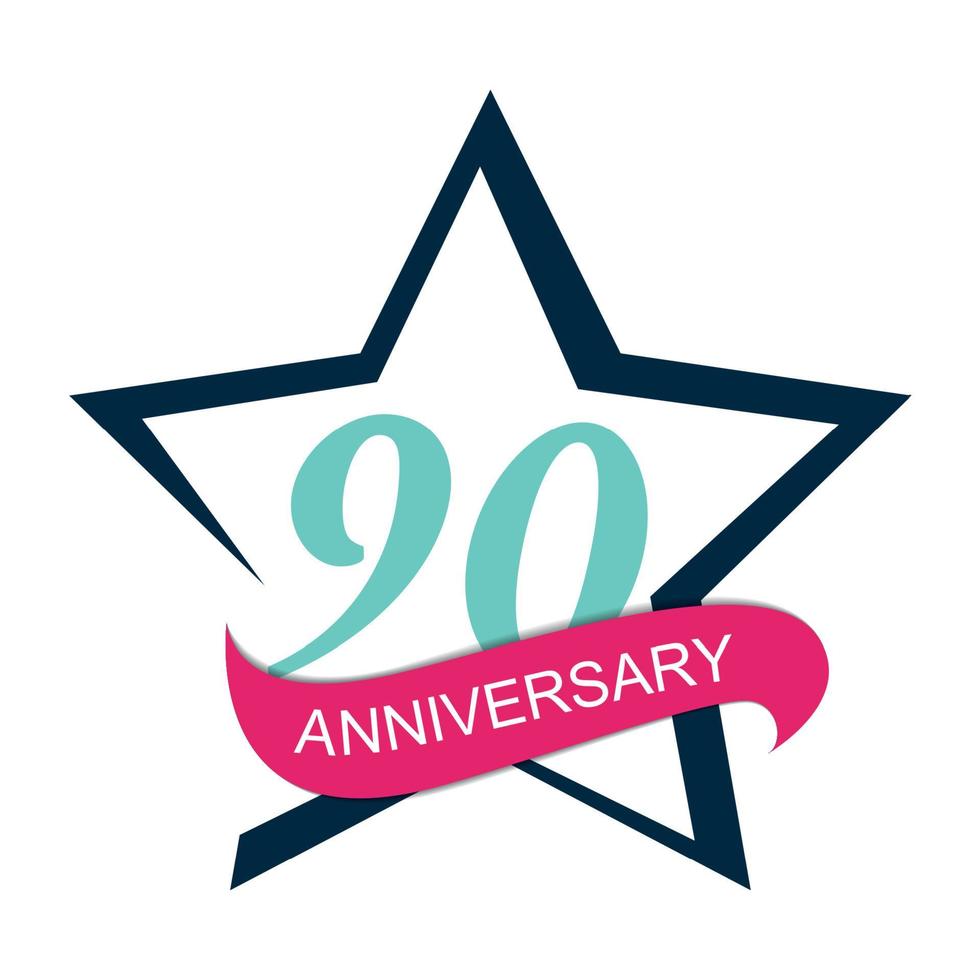 Template Logo 90 Anniversary Vector Illustration