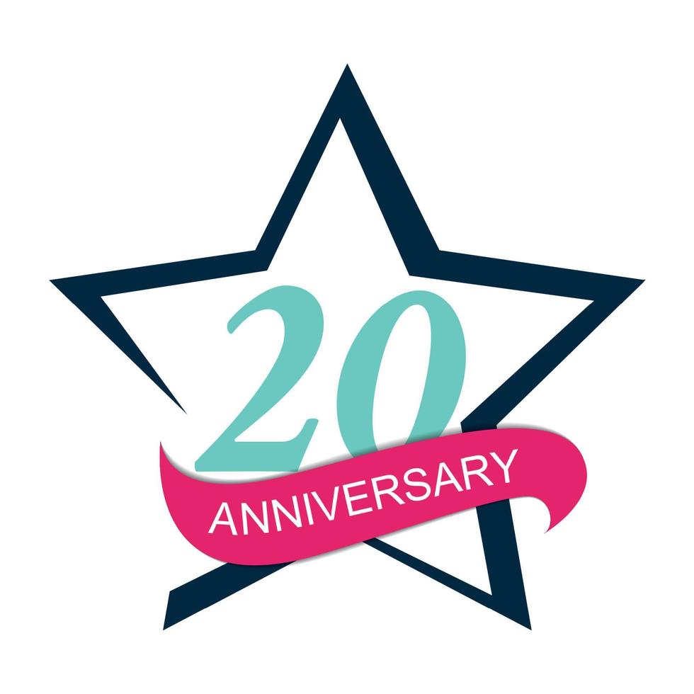 Template Logo 20 Anniversary Vector Illustration