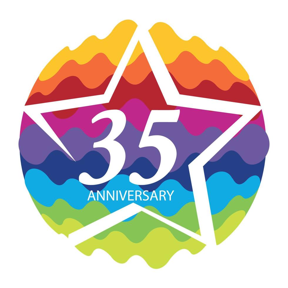 Template Logo 35 Anniversary Vector Illustration