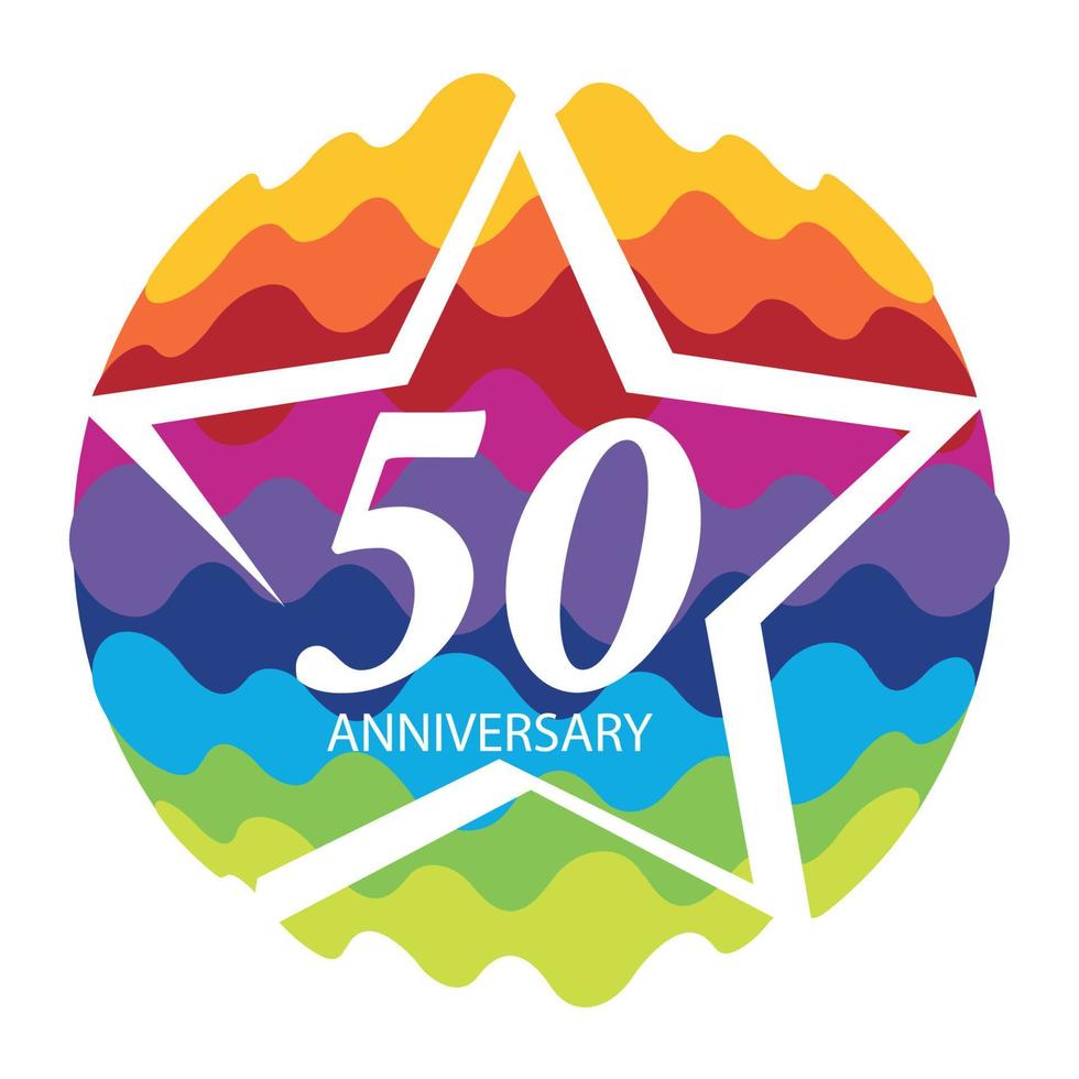 Template Logo 50 Anniversary Vector Illustration