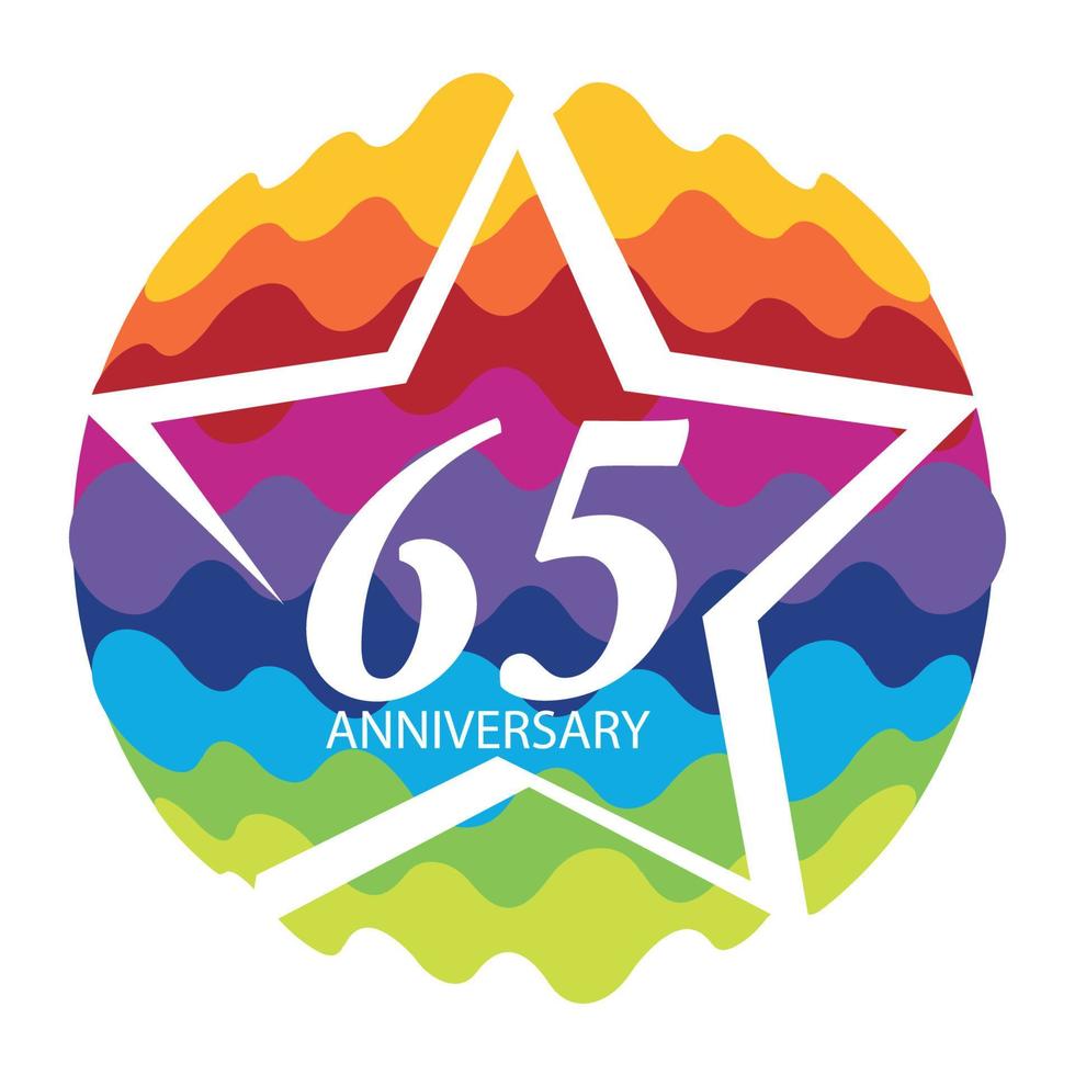 Template Logo 65 Anniversary Vector Illustration