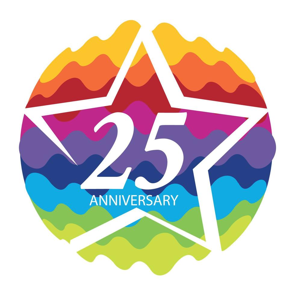 Template Logo 25 Anniversary Vector Illustration