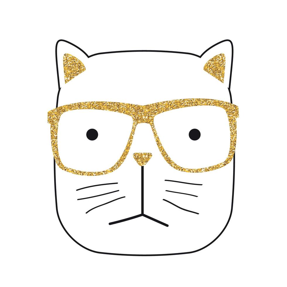 Cute Handdrawn Cat Vector Illustration