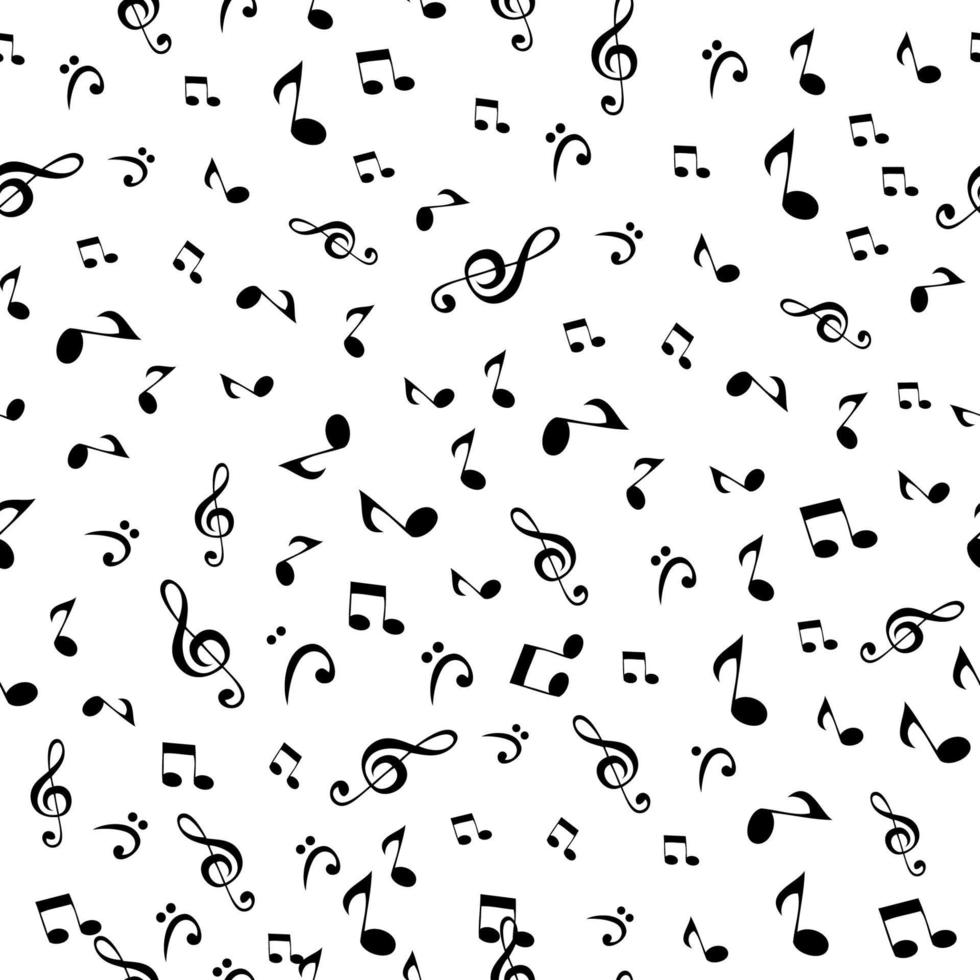 Notas musicales abstractas ilustración de vector de fondo de patrones sin fisuras para su diseño