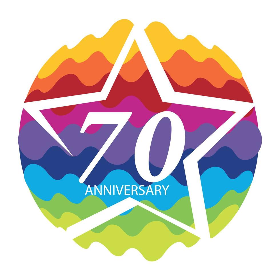 plantilla logo 70 aniversario vector illustration