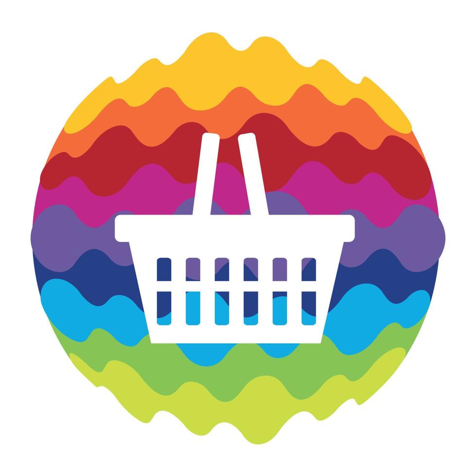 icono de color de arco iris de bolsa de compras para aplicaciones móviles y web vector