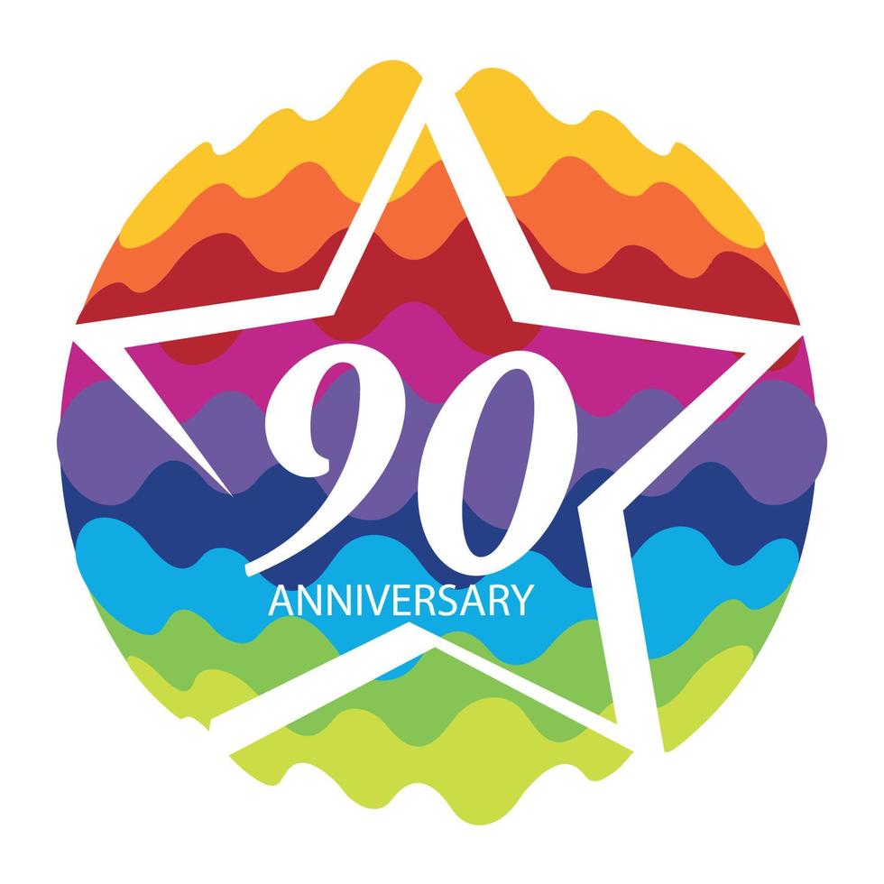 Template Logo 90. Anniversary Vector Illustration