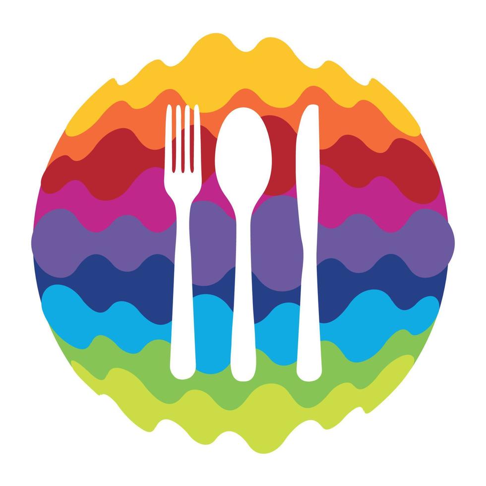 Food and Drink Rainbow Color Icon for Mobile Applications and Web vector