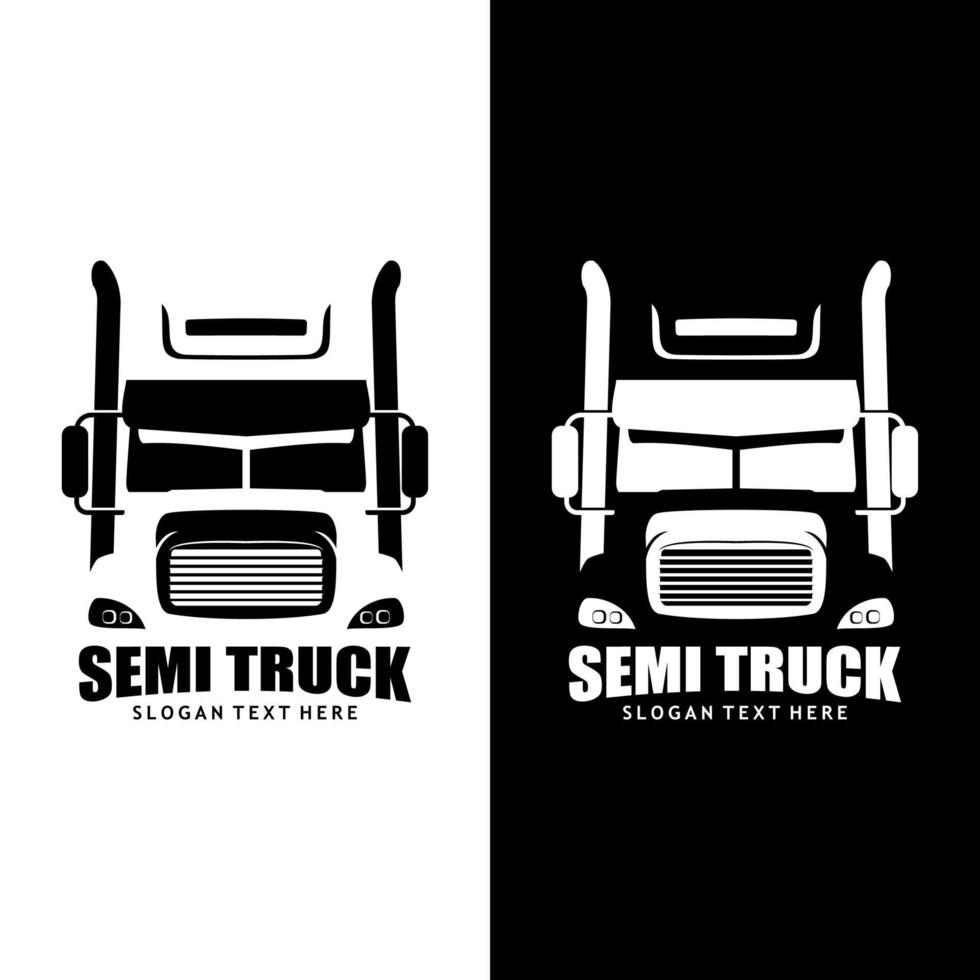 semi truck logo design vector