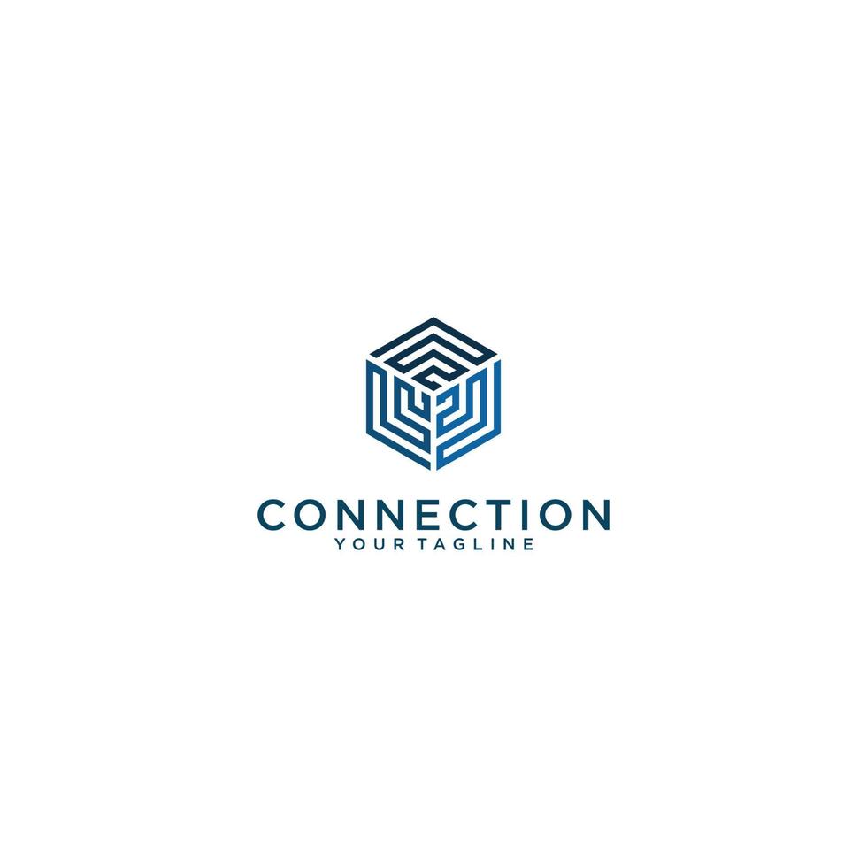 Unique and easily recognizable connection logo on a white background vector