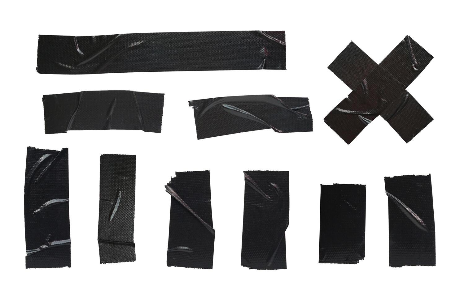 Set of Duct Tape Glued Texture in black 4551516 Stock Photo at Vecteezy
