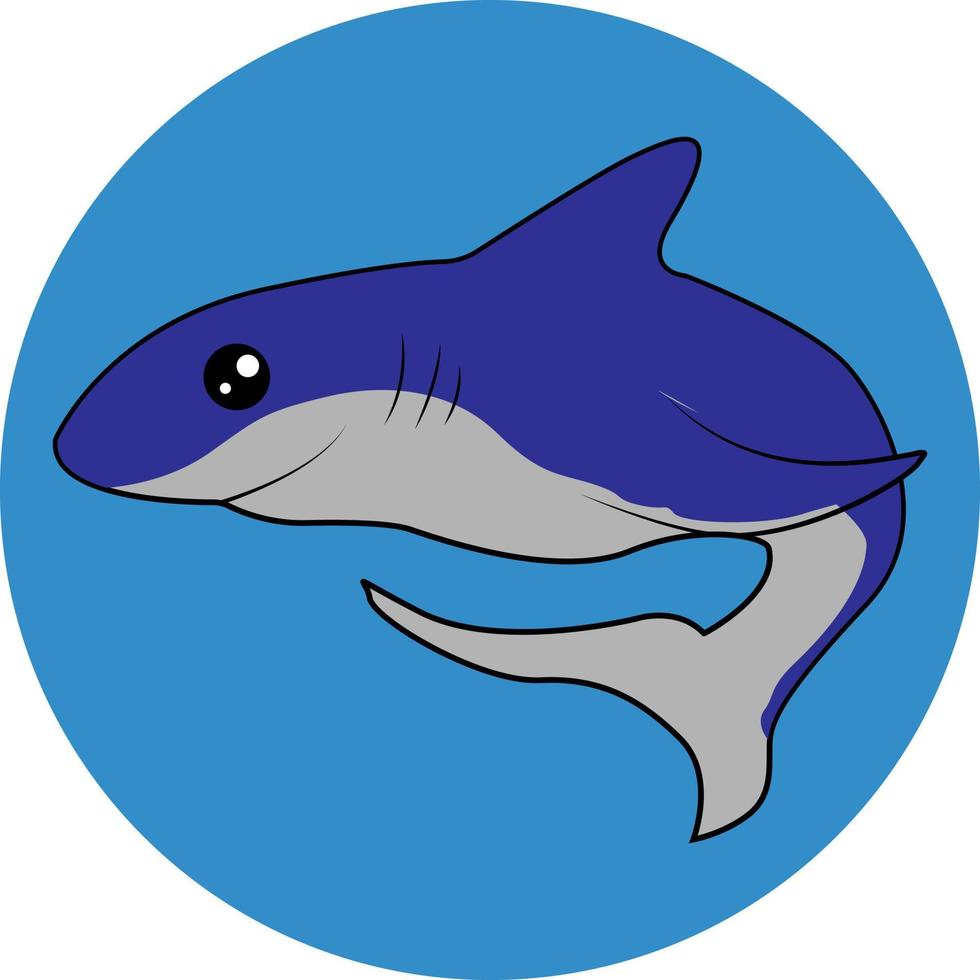 lindo icono de tiburón vector