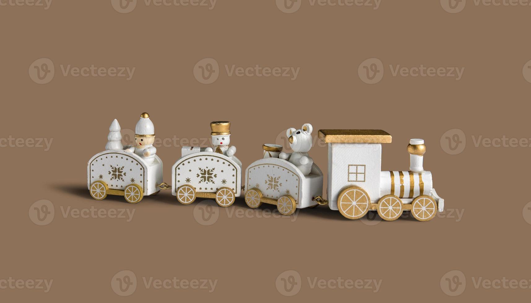 Christmas gift train toys isolated photo