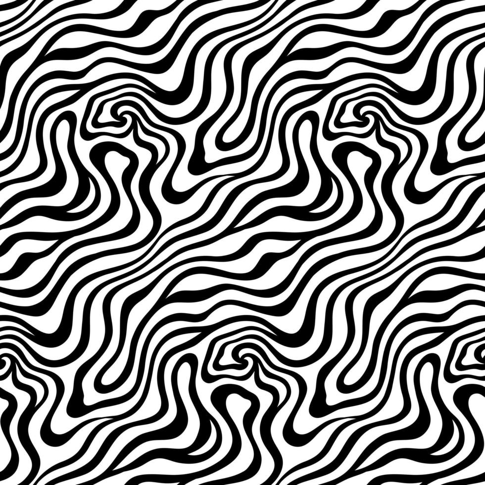 Abstract Zebra Wave Black Vector Seamless Pattern Design