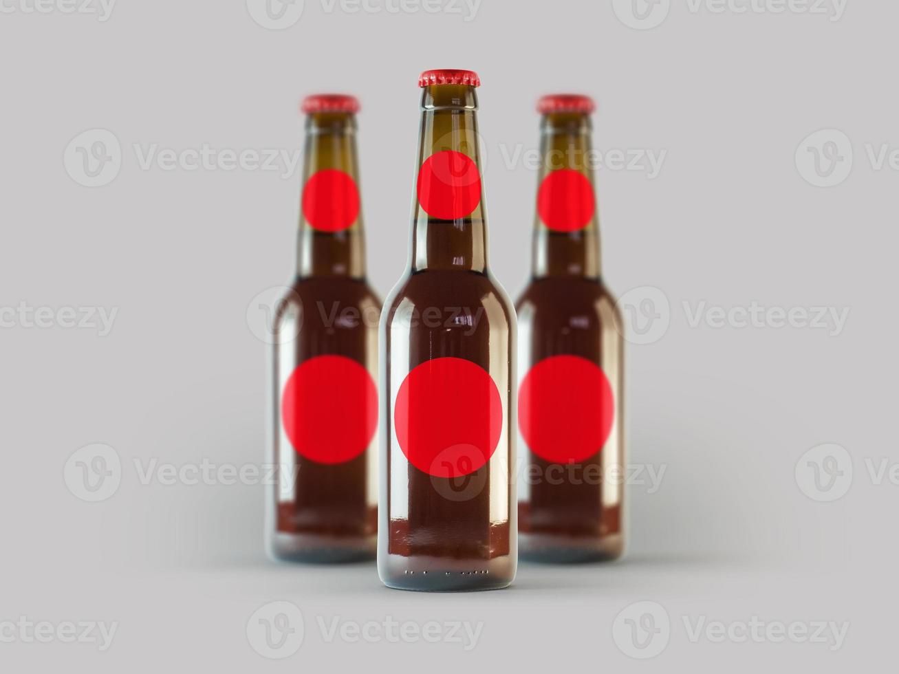 Isolated Beer Bottles Mock-Up - Blank Label , oktoberfest concept. photo